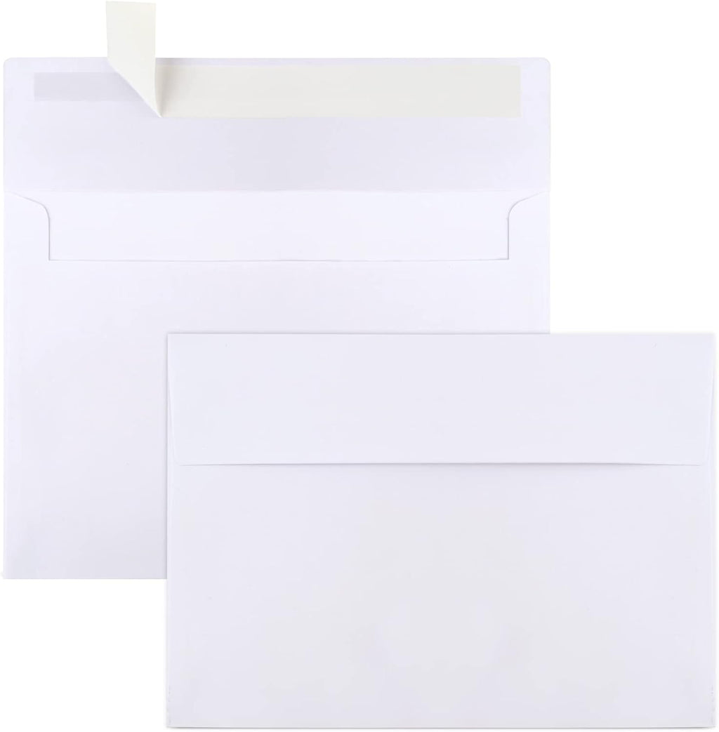 50 Packs 5x7 Envelopes, White A7 5x7 Envelopes for Invitations, Printable