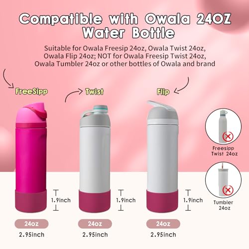 2PCS Silicone Water Bottle Boot, Compatible with Owala 24oz 32oz 40oz