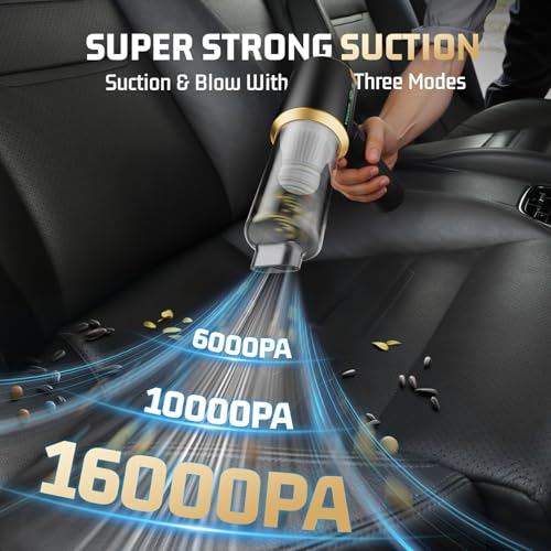 Cordless Car Vacuum Cleaner: 7-in-1 & 16000Pa Strong Suction