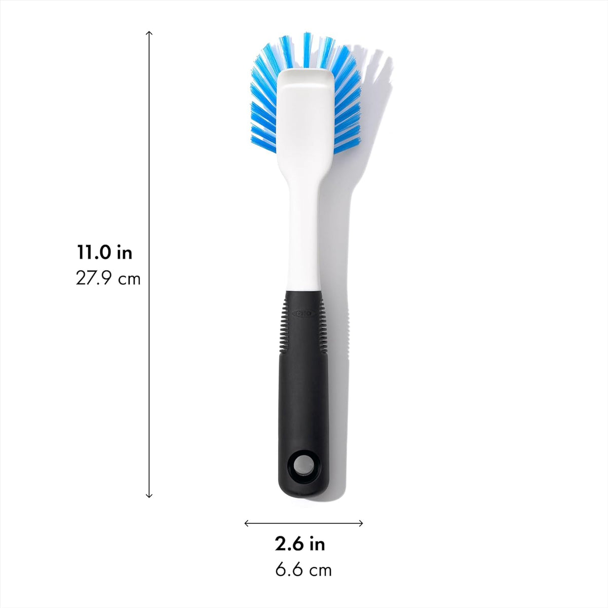 OXO Good Grips Dish Brush, Nylon Bristles with Built-in Scraper, Safe for