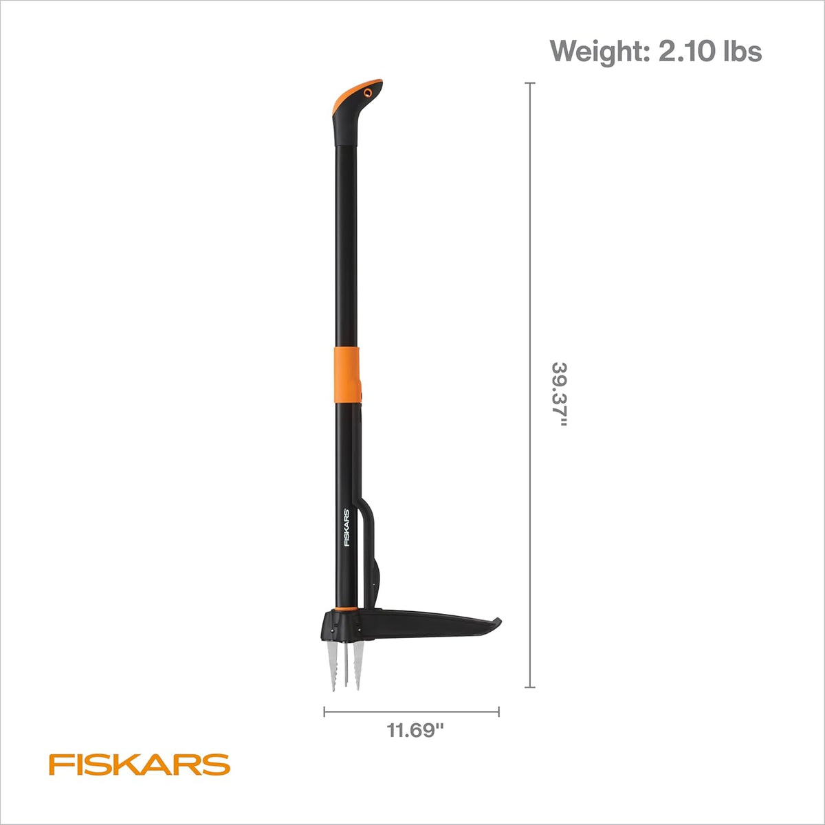 Fiskars Stand-Up Weed Puller Tool, 4 Serrated Stainless Steel Claws Grip