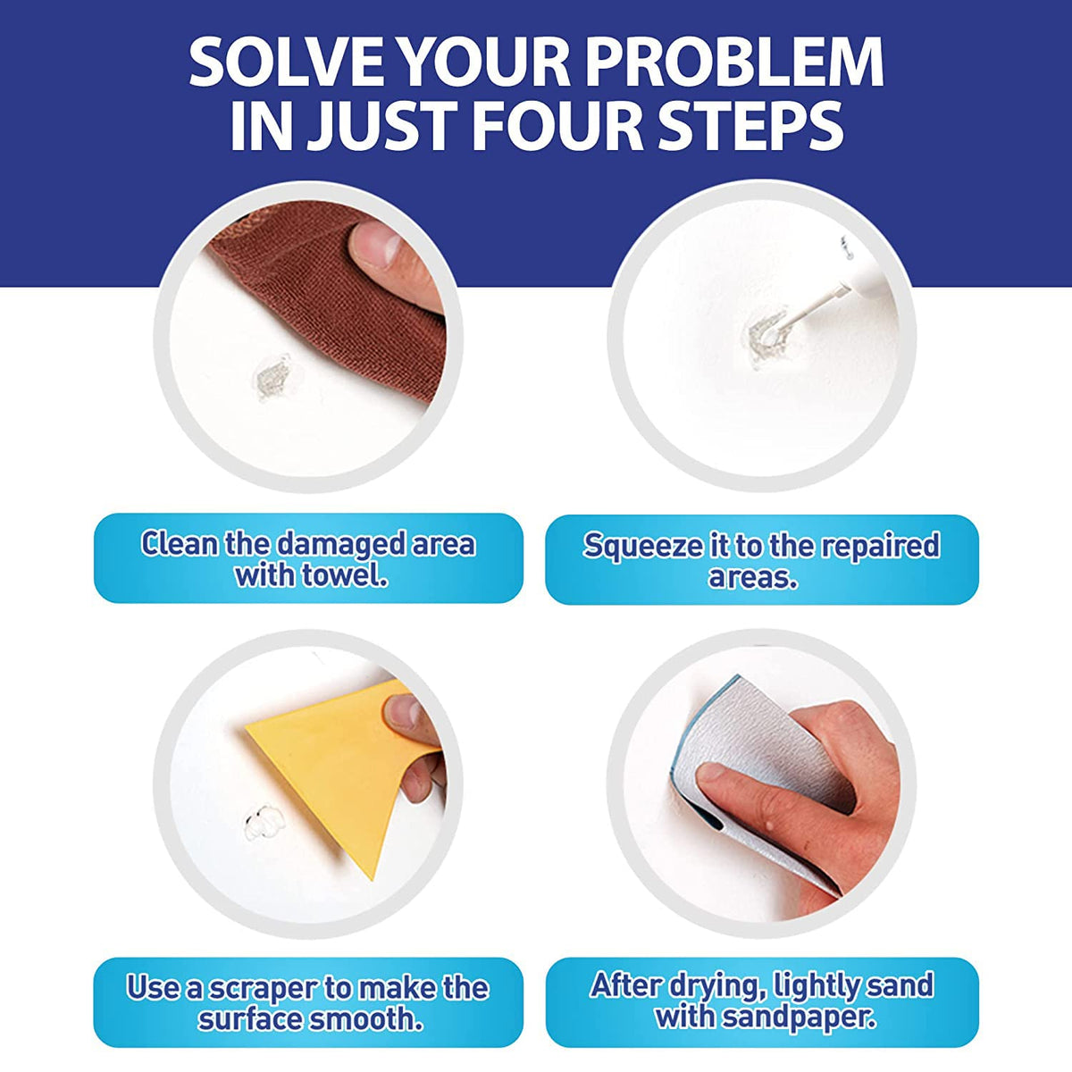 Drywall Repair Kit,2 Pack Wall Mending Agent,Wall Spackle with Scraper, Wall