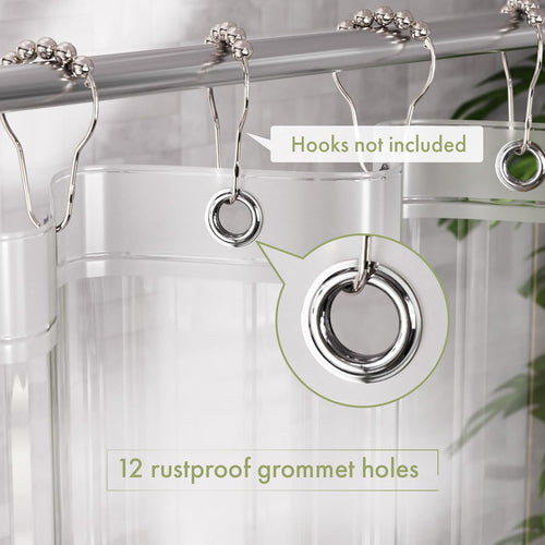 AmazerBath Shower Curtain Liner, 72x72 Clear Shower Curtain Liner, Waterproof