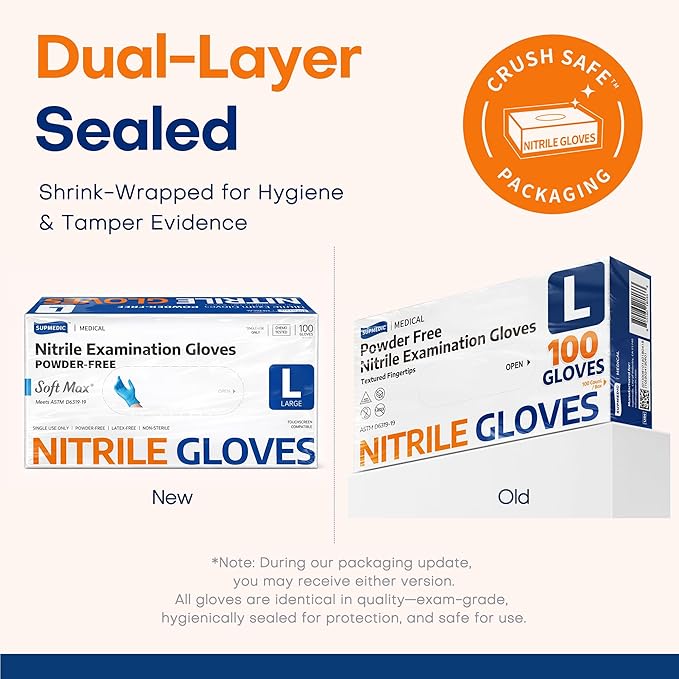 Supmedic Medical Soft Max‰ã¢ Nitrile Exam Gloves, 100 Count Latex-Free