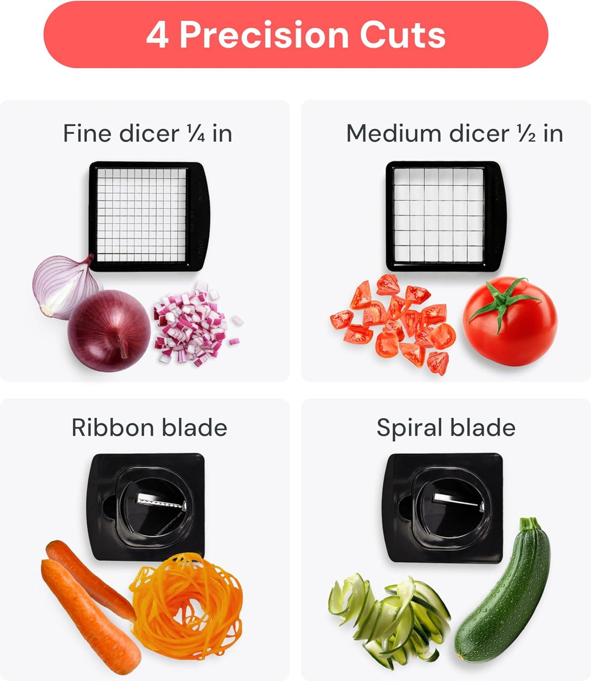 Fullstar The Original Pro Chopper - Vegetable Chopper and Spiralizer, Food