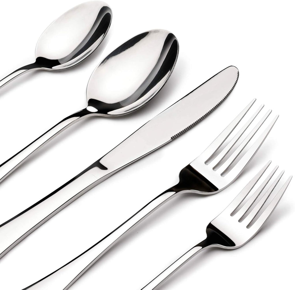 Silverware Set for 8, 40 Piece Heavy Duty Stainless Steel Flatware Utensils