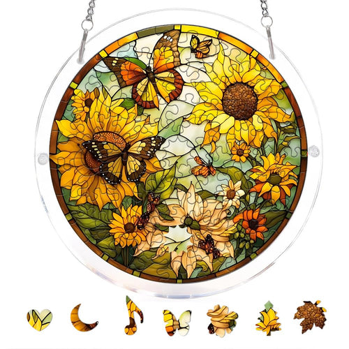 Acrylic Jigsaw Puzzle Suncatcher, Stained Glass Suncatcher Puzzle