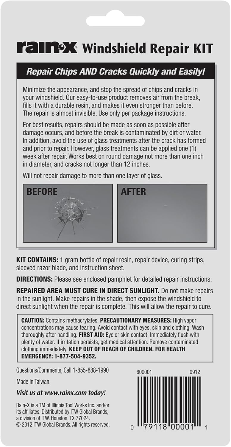 Rain-X 600001 Windshield Repair Kit - Quick and Easy Durable Resin Based