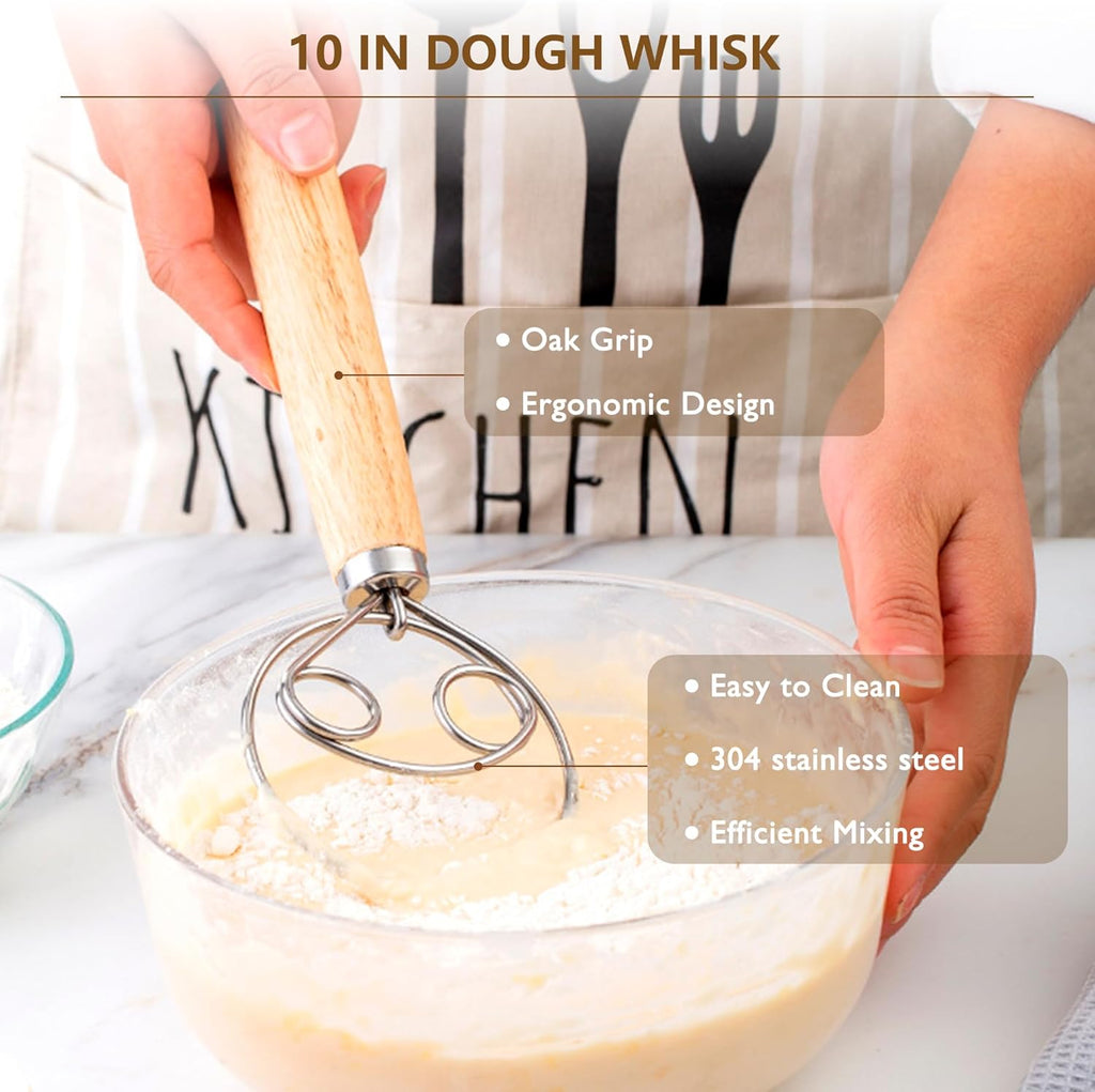 Complete Sourdough Starter Kit, Banneton Bread Proofing Basket with Glass