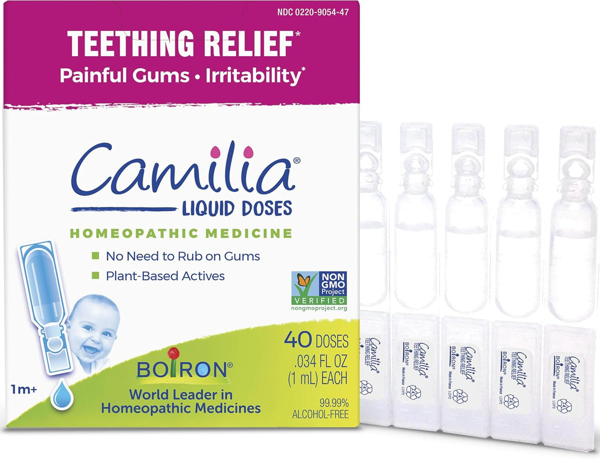 Boiron Camilia Teething Drops for Daytime and Nighttime Relief of Painful or
