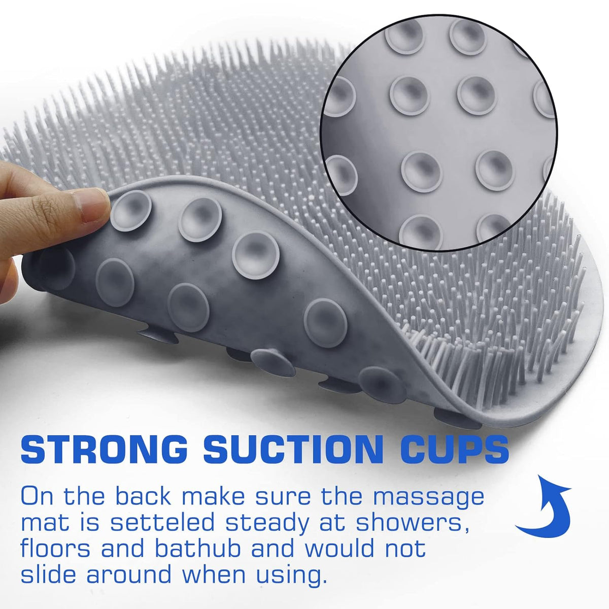 Shower Foot Scrubber Mat Back Washer Exfoliating Bath Wash Pad Wall Mounted