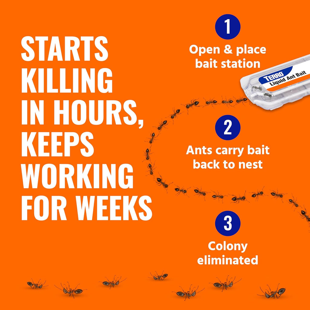 TERRO Ant Killer Bait Stations T300B - Liquid Bait to Eliminate Ants - Bait