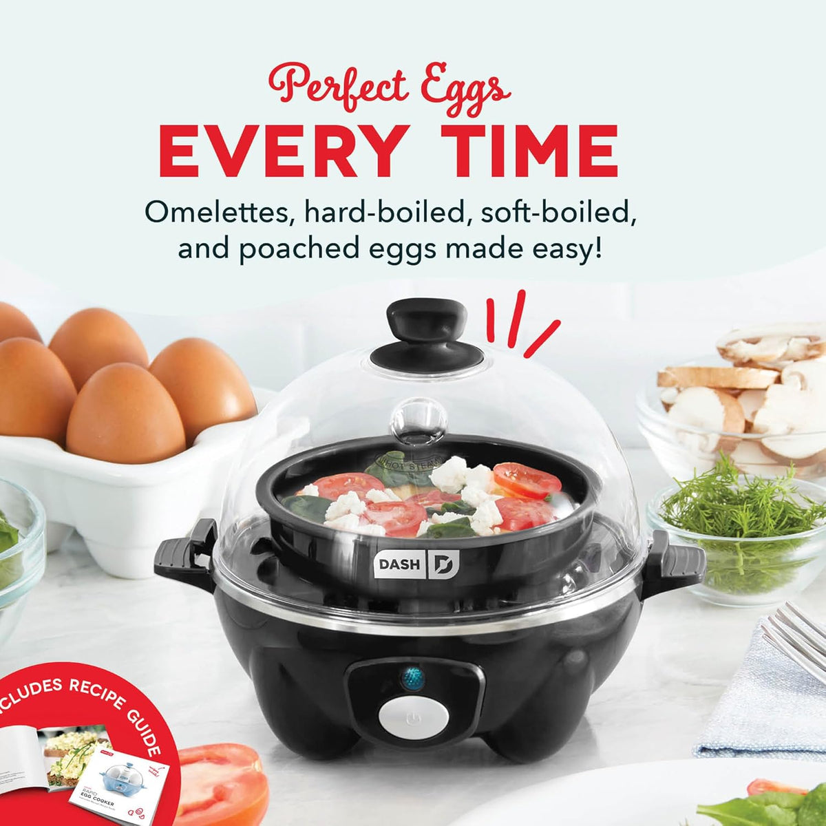 Dash Rapid Egg Cooker - Boiler, Poacher & Steamer - Includes Measuring &