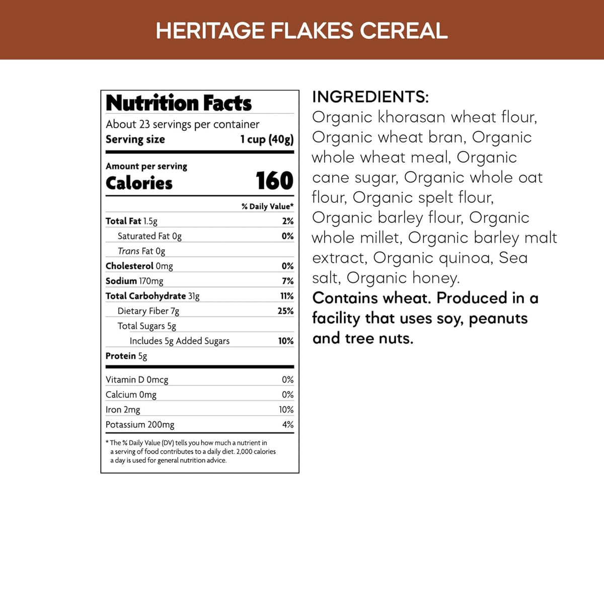 Nature's Path Organic Heritage Flakeså¨ Cereal, 33.5 oz (Pack of 1), Ancient