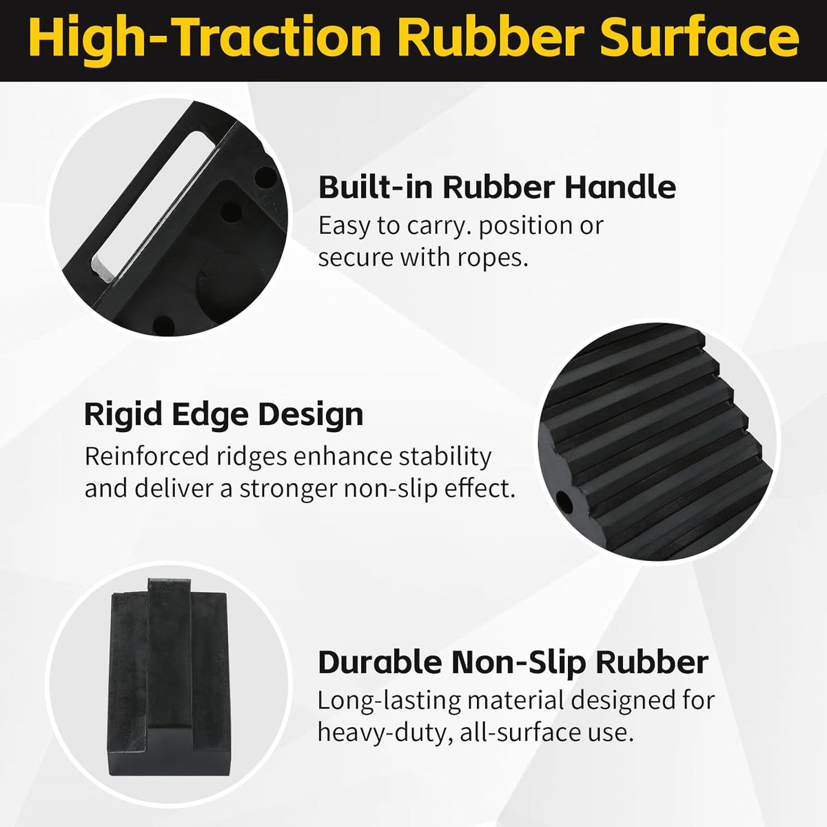 MaxxHaul Solid Rubber Wheel Chock 2-Pack