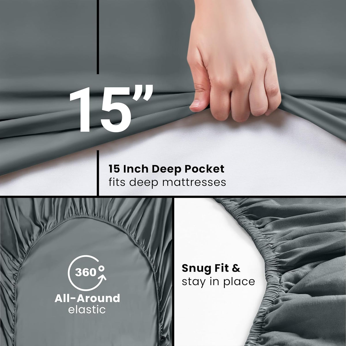 Utopia Bedding Queen Fitted Sheet - Bottom Sheet - Deep Pocket - Soft