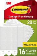 Command 20 lb XL 16 Pairs Heavyweight Picture Hanging Strips (32 Strips)