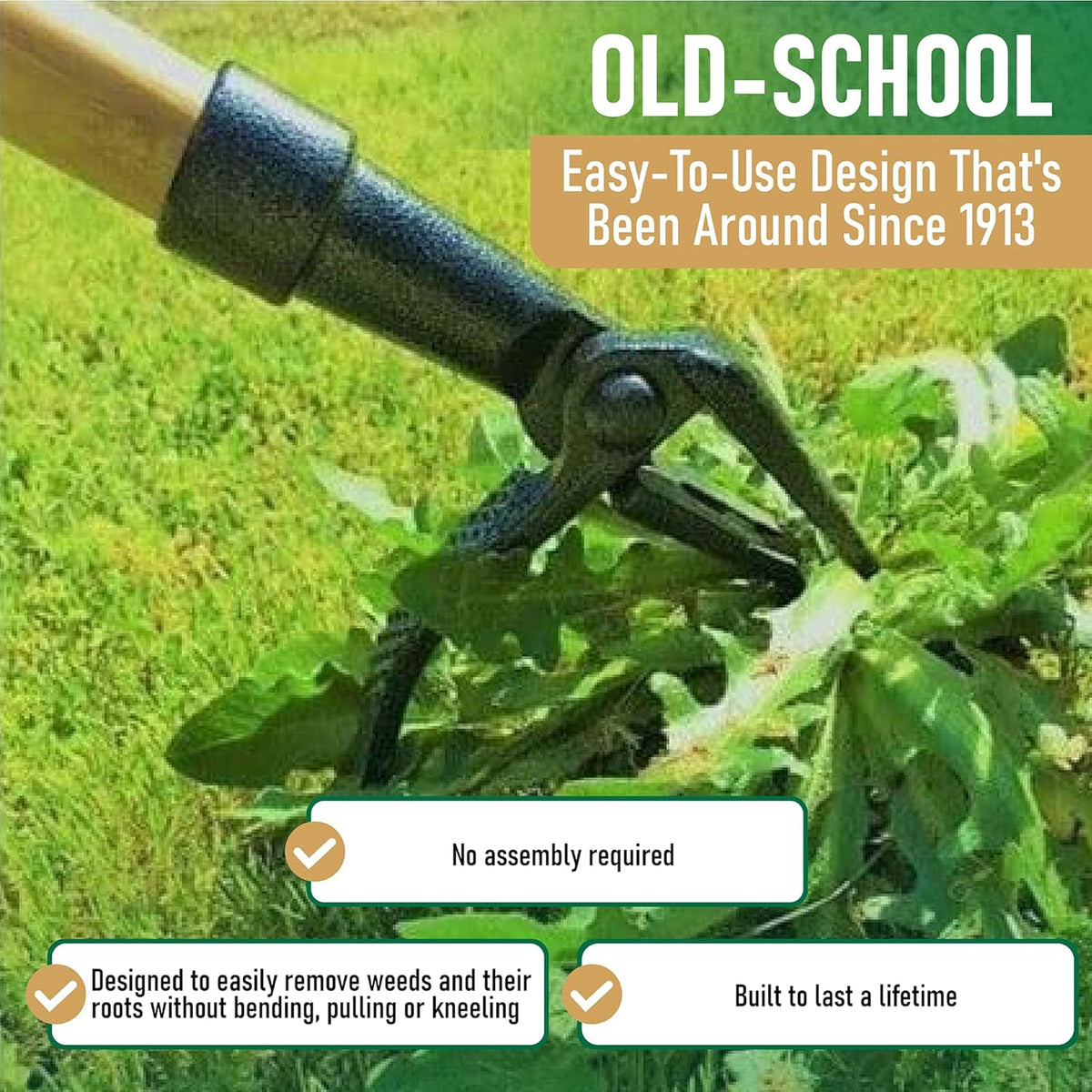 Grampa's Weeder - The Original Stand Up Weed Puller Tool with Long Handle