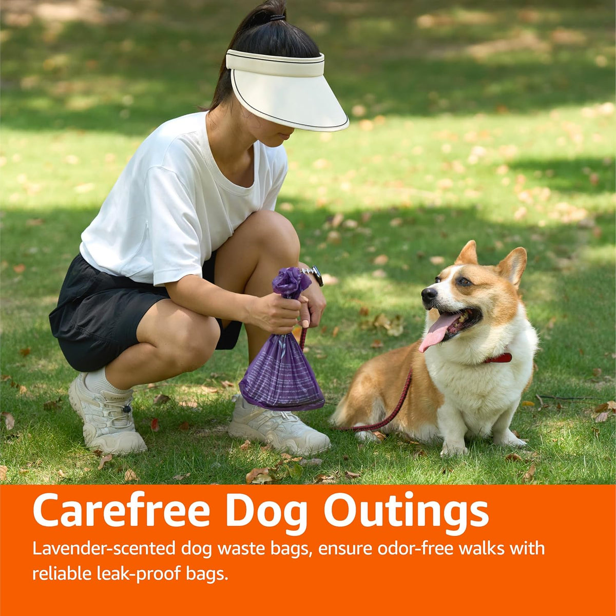 Amazon Basics Premium Lavender Scented Standard Dog Waste Bags, 300 Count (15
