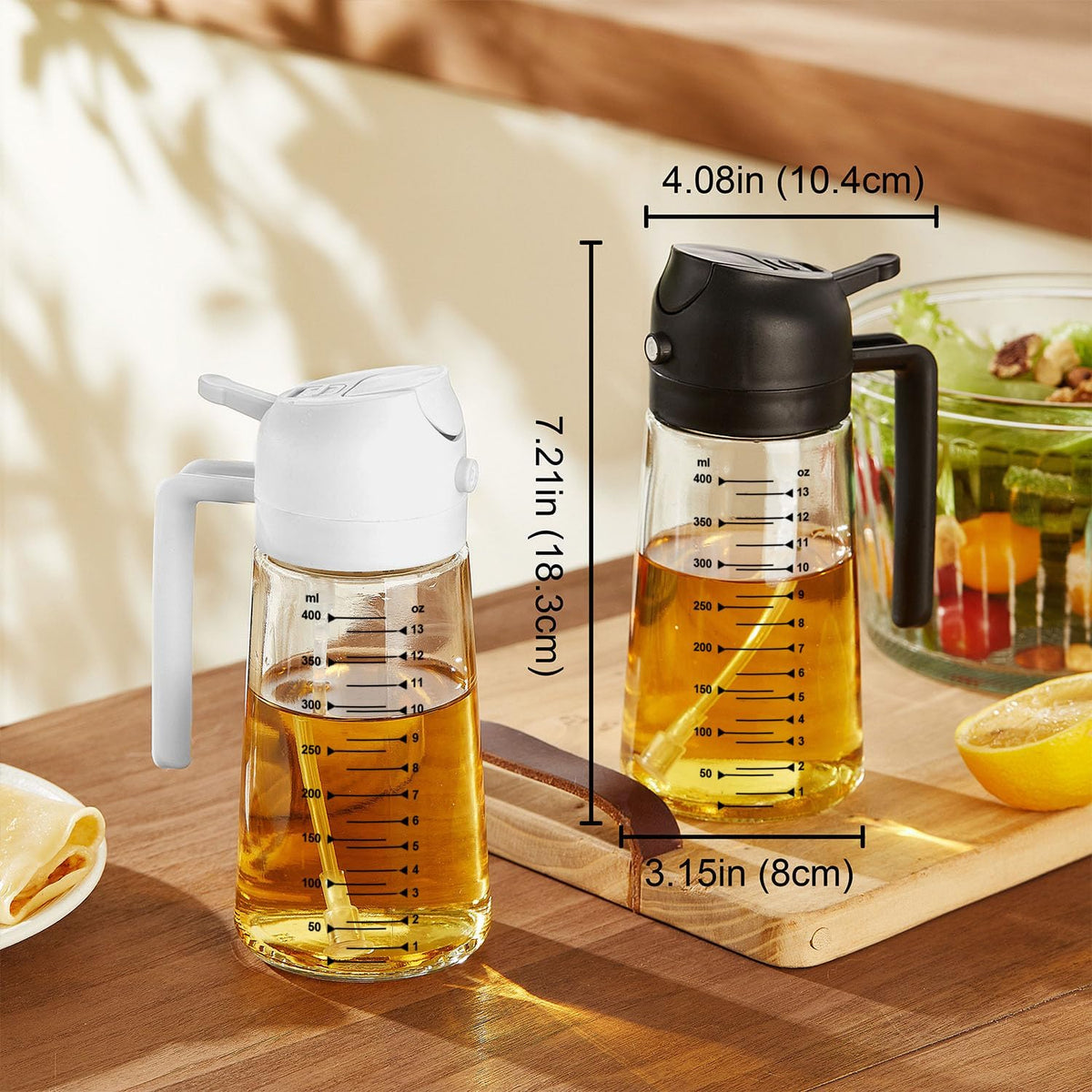 TrendPlain 16oz/470ml Glass Olive Oil Sprayer for Cooking ‰ÛÒ 2 in 1 Olive