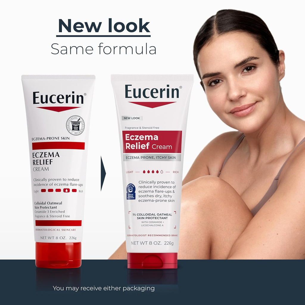 Eucerin Eczema Relief Cream, Full Body Lotion, Moisturizing Eczema Cream with