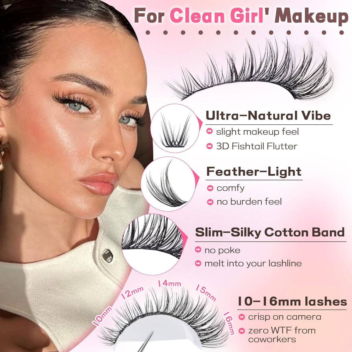 Goddvenus Lash Clusters Kit Wispy Eyelash Clusters Lashes Natural DIY Lash