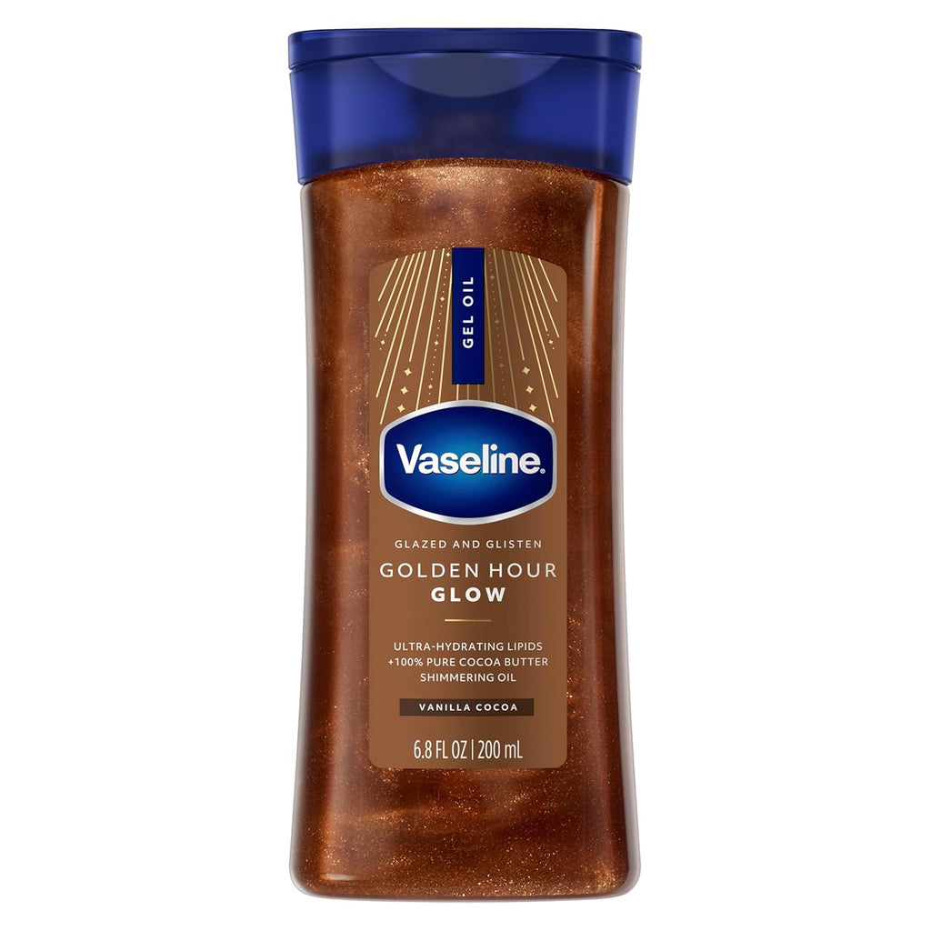 Vaseline Glazed and Glisten Golden Hour Body Gel Oil Glow Vanilla Cocoa