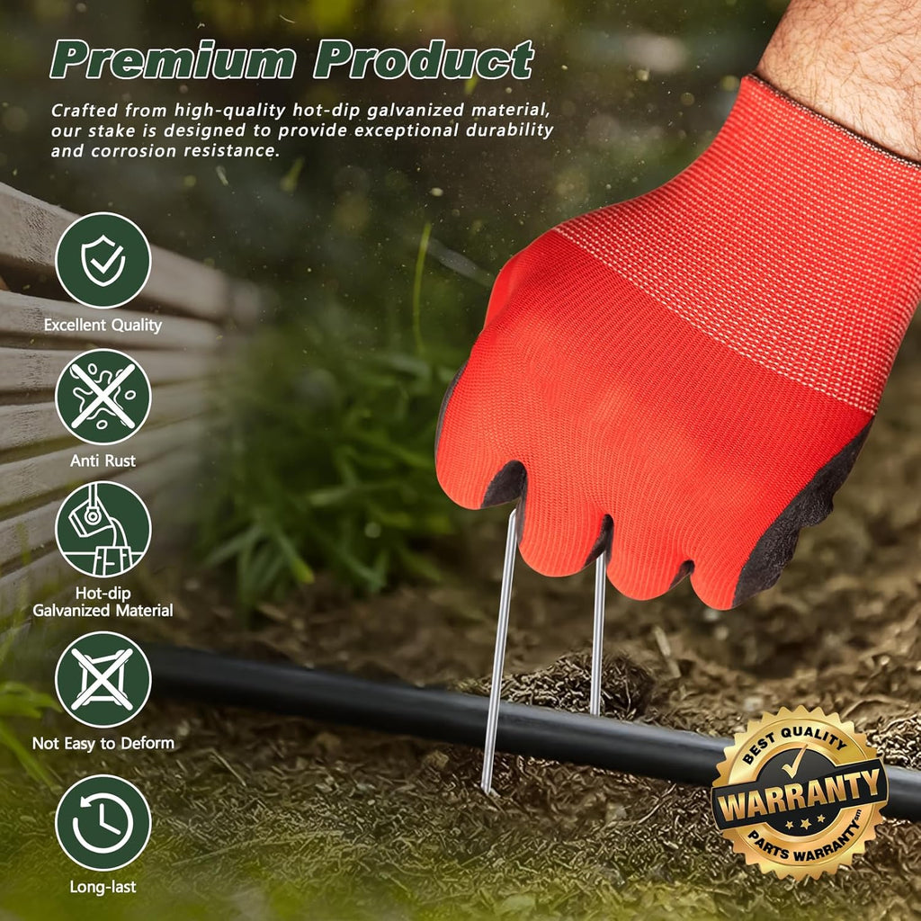 FEED GARDEN 6 Inch 50 Pack Hot-dip Galvanized Landscape Staples Plant Cover