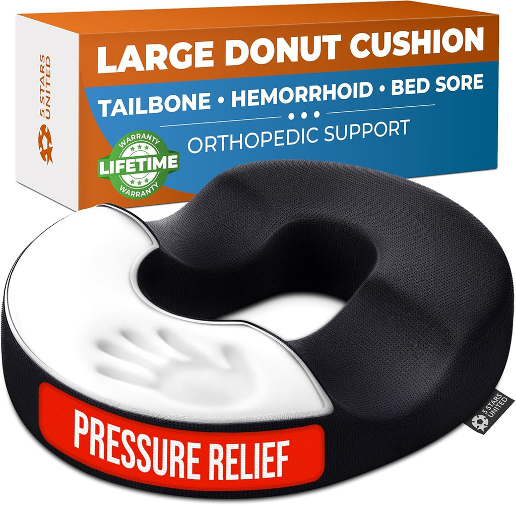 5 STARS UNITED Donut Pillow Hemorrhoid Tailbone Cushion ‰ÛÒ Large Cushion for