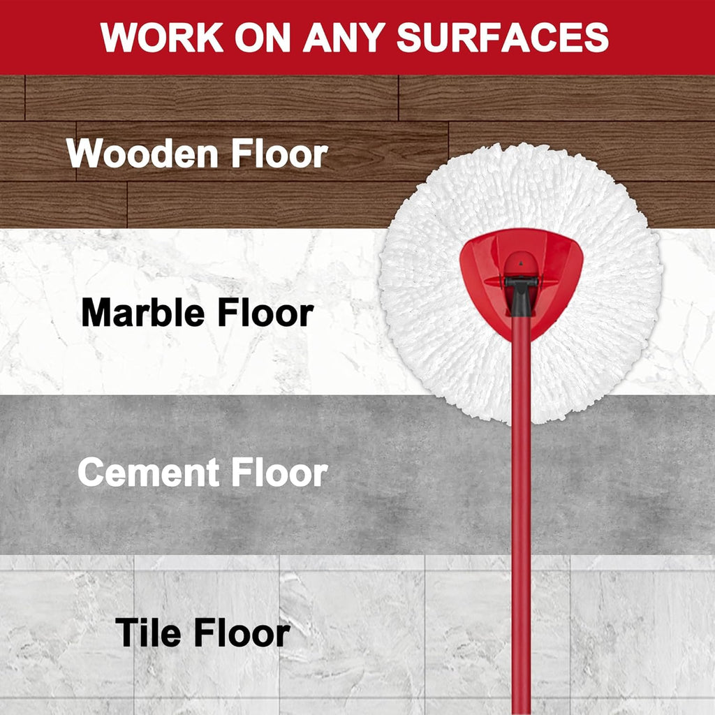 4 Pack Mop Heads Replacements for O-Ceda Easy Wrin Spin System, Microfiber