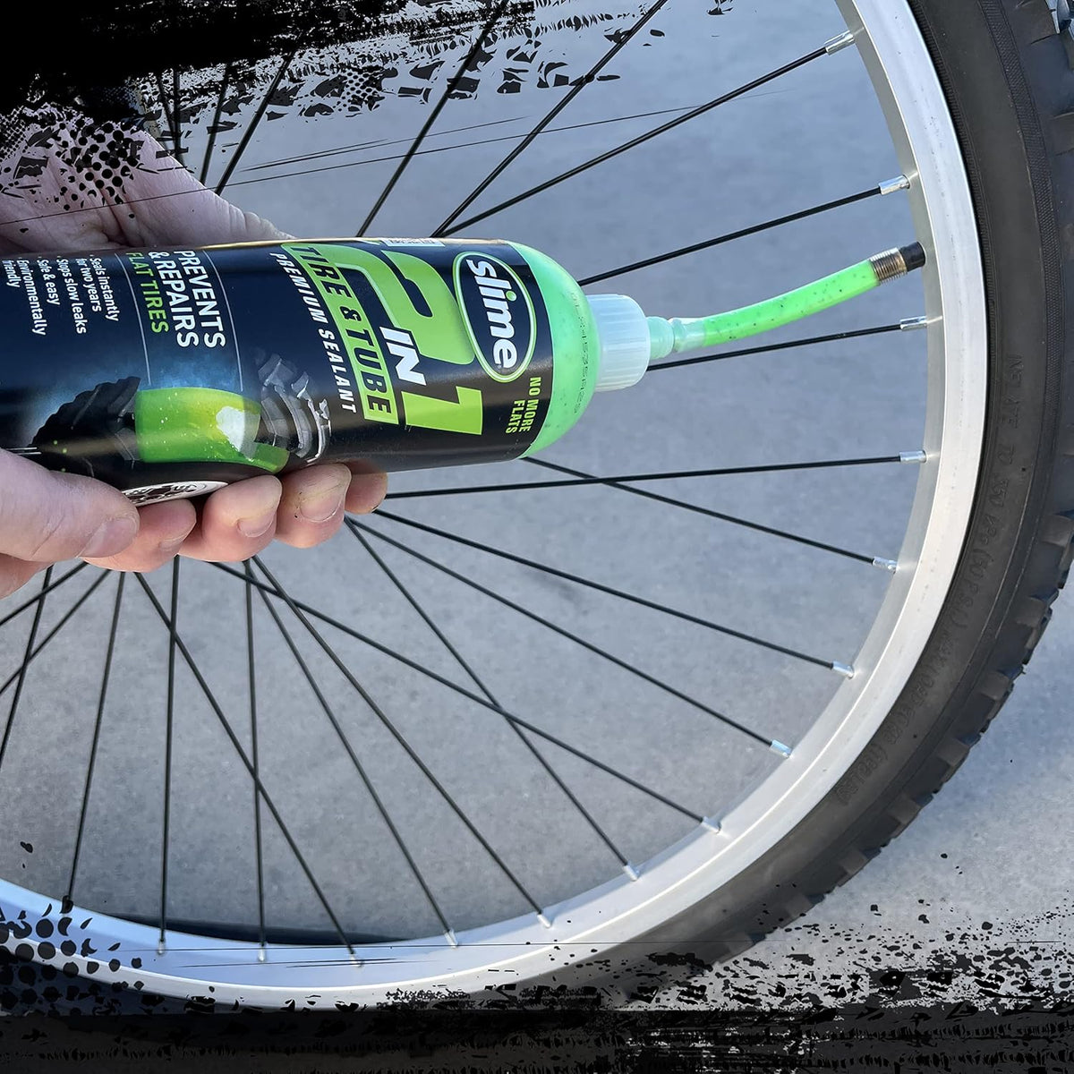 Slime 10193 Tire and Tube Sealant Puncture Repair Sealant, 2-in-1, Premium