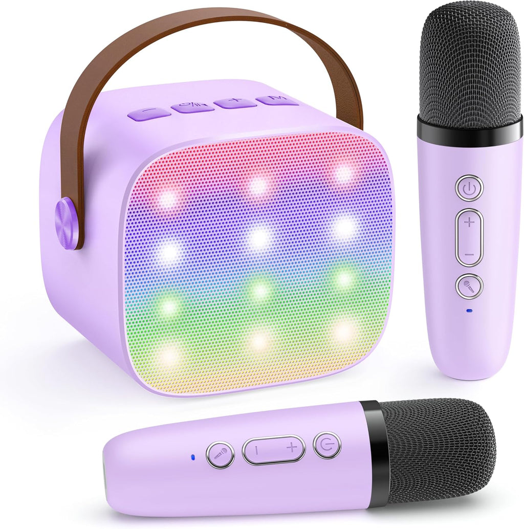 YLL Karaoke Machine for Kids, Portable Mini Speaker with 2 Wireless